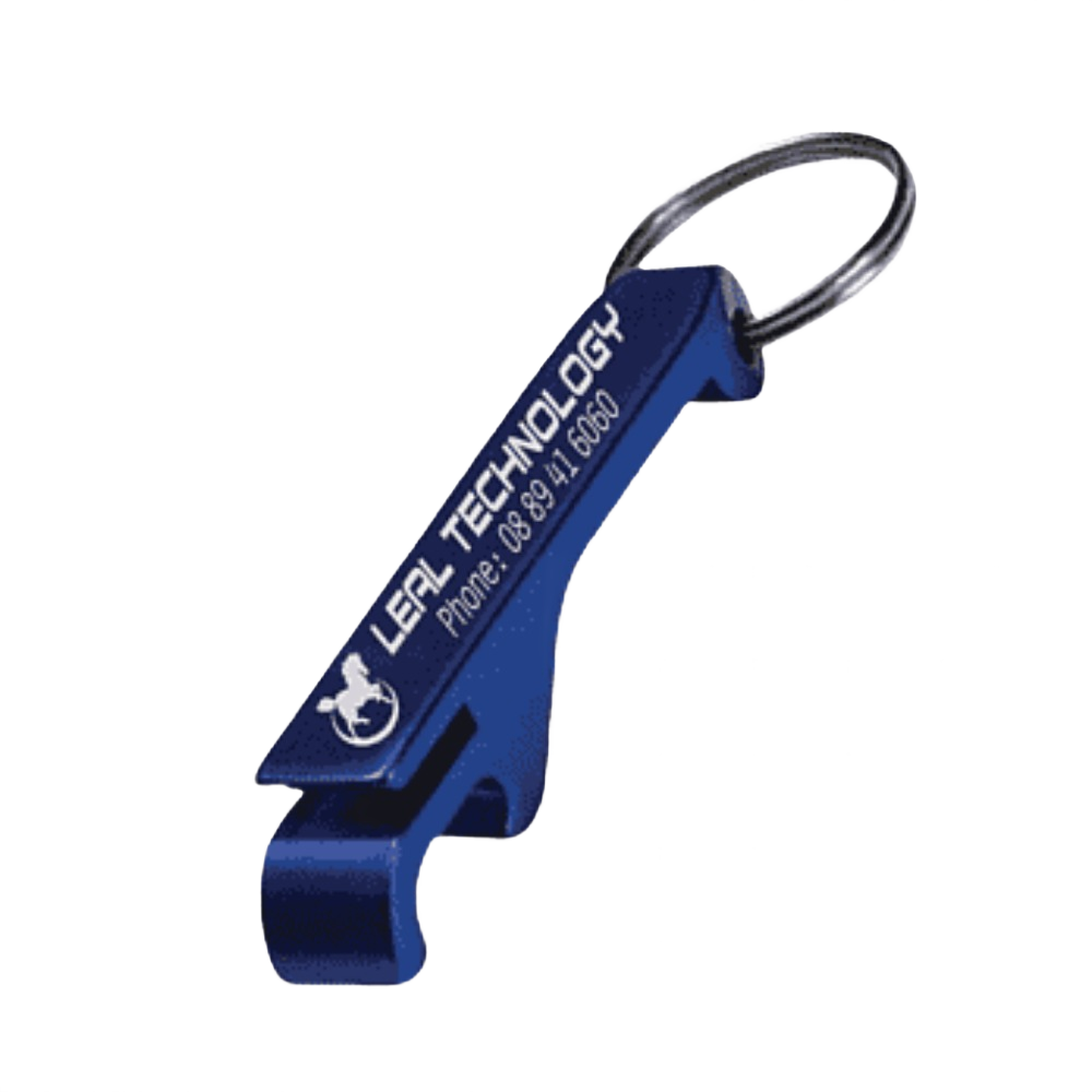 Custom branded bottle opener keyring with company logo - PromoRAPRO