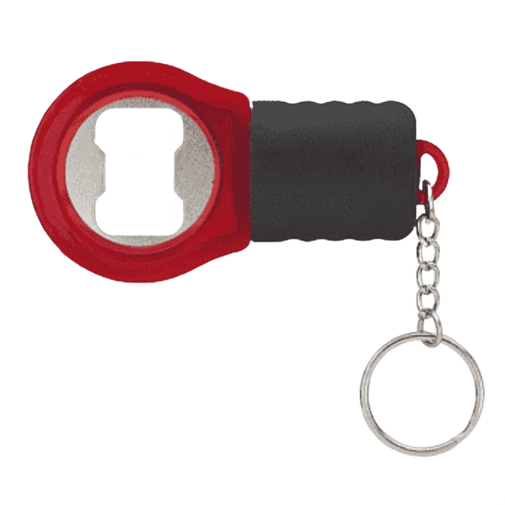 Custom branded bottle opener keyring with company logo - PromoRAPRO