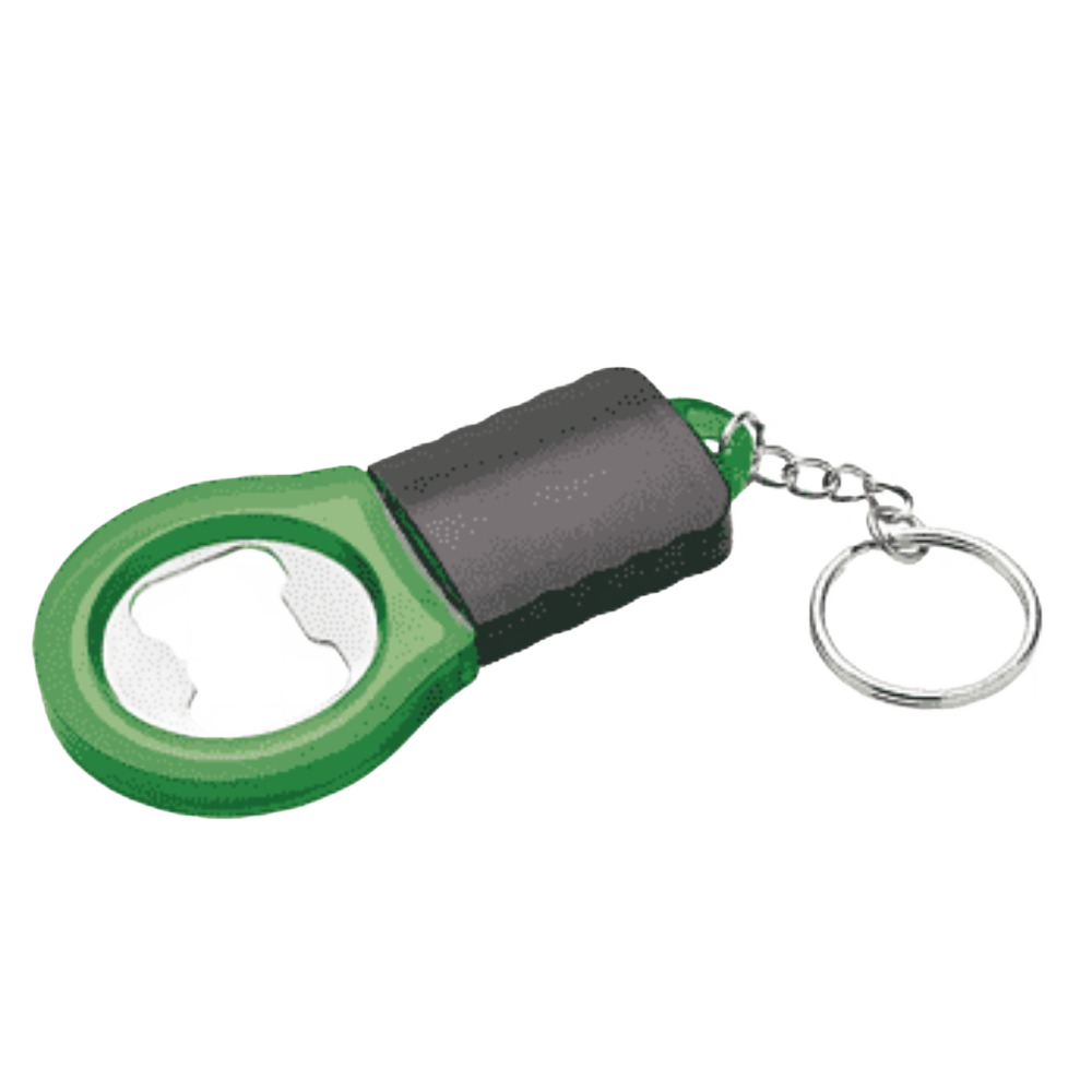 Custom branded bottle opener keyring with company logo - PromoRAPRO