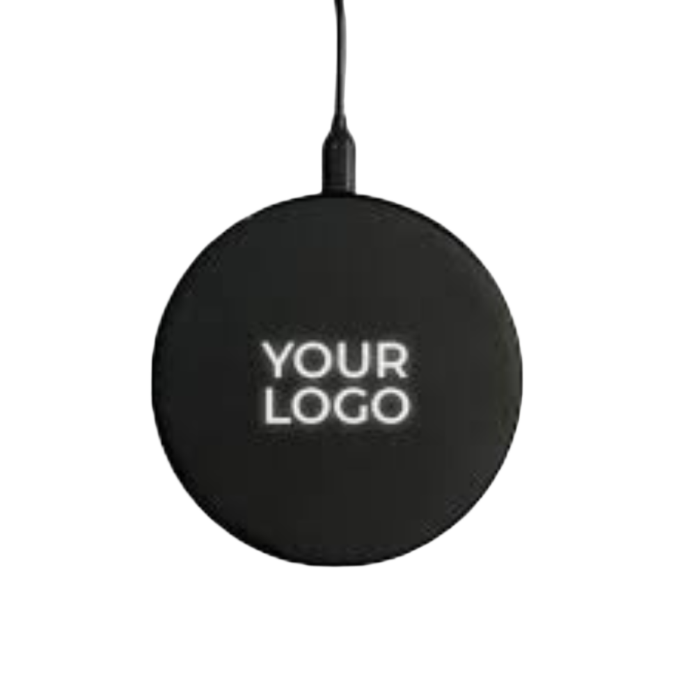 Custom branded wireless charging pad with company logo - PromoRAPRO