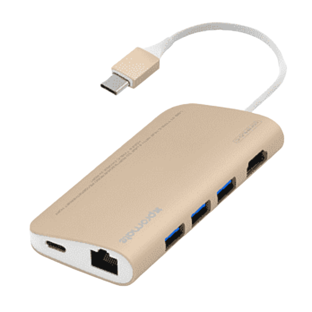 Custom branded multi-port usb hub with company logo - PromoRAPRO
