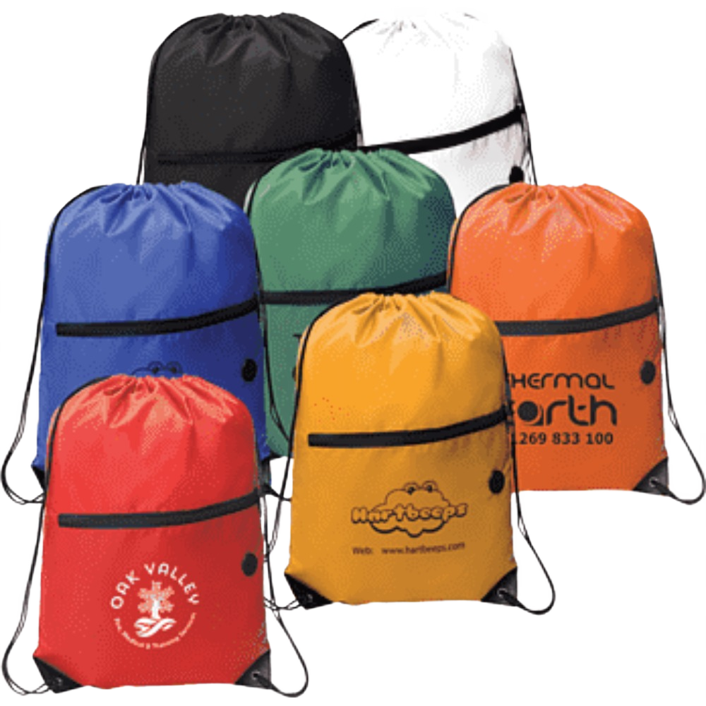 Custom branded drawstring backpack with company logo-PromoRAPRO